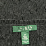 Ralph Lauren Cable Knit Jumper - Medium Black Cotton