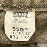 550 Levis Jeans - 36W 30L Brown Cotton