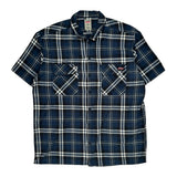 Dickies Checked Short Sleeve Shirt - 2XL Blue Cotton
