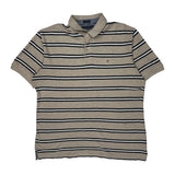 Tommy Hilfiger Striped Polo Shirt - XL Beige Cotton