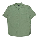 Tommy Hilfiger Short Sleeve Shirt - Large Green Cotton