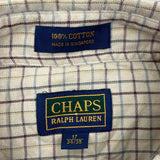 Chaps Ralph Lauren Checked Shirt - XL Beige Cotton