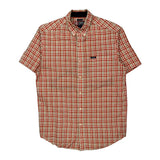 Chaps Ralph Lauren Checked Short Sleeve Shirt - Medium White Cotton Blend