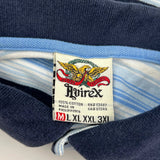 Avirex Striped Polo Shirt - Medium Blue Cotton