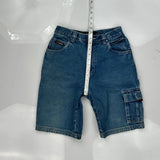 Age 10 Fubu Cargo Denim Shorts - 26W 9L Blue Cotton