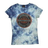 Harley Davidson Tie-Dye T-Shirt - Medium Blue Cotton