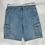 Wrangler Cargo Shorts - 34W 10L Blue Denim