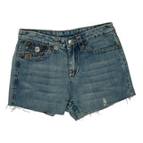 True Religion Mini Denim Shorts - 28W US 2 Blue Cotton