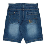 Sean John Double Knee Denim Shorts - 39″ Waist Blue Cotton