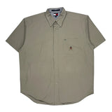 Tommy Hilfiger Short Sleeve Shirt - Large Beige Cotton