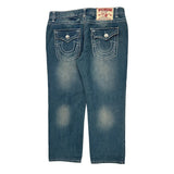True Religion Contrast Stitch Jeans - 38W 30L Blue Cotton