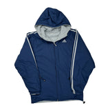 Adidas Jacket - Large Blue Polyester