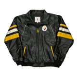 Steelers Nfl Football Leather Jacket - XL Yellow Leather