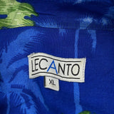 Lecanto Floral Hawaiian Shirt - XL Green Cotton