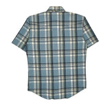 Wrangler Checked Short Sleeve Shirt - XL Blue Cotton