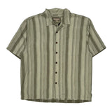 Jamaica Jaxx Striped Hawaiian Shirt - XL Beige Silk