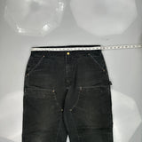 Carhartt Double Knee Carpenter Trousers - 38W 30L Black Cotton