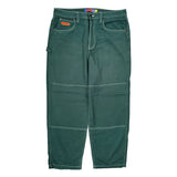 Hip Hop Empyre Double Knee Carpenter Trousers - 36W 30L Green Cotton