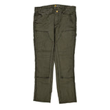 Carhartt Slim Fit Carpenter Trousers - 32W UK 12 Green Cotton Blend