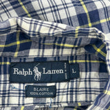 Blaire Ralph Lauren Checked Short Sleeve Shirt - Large Blue Cotton