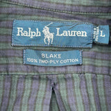 Blake Ralph Lauren Striped Shirt - Large Black Cotton