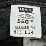 Levis 550 Jeans - 32W 34L Black Cotton