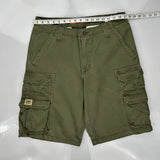 Lee Cargo Shorts - 34W 10L Green Cotton