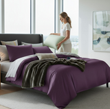 Anycozy King Bed Sheet Set – Purple & Light Grey Ultra‑Soft Luxury Egyptian Cotton Bedding Cover, 6‑Piece Ensemble