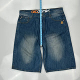 Akademiks Denim Shorts - 36W 12L Blue Cotton