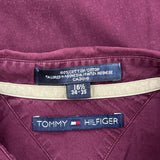 Tommy Hilfiger Shirt - Large Burgundy Cotton