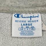 Reverse Weave Champion Sweatshirt - Large Gray Cotton