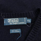 Polo By Ralph Lauren V-Neck Sweater - 2XL Navy Wool Blend