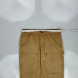 Carhartt Double Knee Carpenter Trousers - 35W 30L Brown Cotton