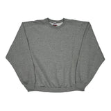 Vintage 90S Blank Jerzees Sweatshirt - XL Grey Polyester Blend