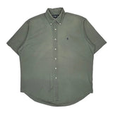 Vintage Ralph Lauren Short Sleeve Shirt - Large Green Cotton