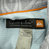 Waterman Collection Quiksilver Hawaiian Shirt - Small Grey Cotton