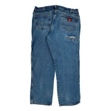 Dickies Double Knee Jeans - 36W 30L Blue Cotton