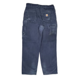 Carhartt Double Knee Carpenter Trousers - 36W 32L Blue Cotton Blend