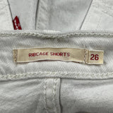 Levis Denim Shorts - 26W UK 6 White Cotton