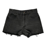 Levis Denim Shorts - 28W UK 8 Black Denim