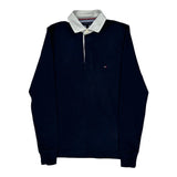 Tommy Hilfiger Rugby Shirt - Small Navy Cotton