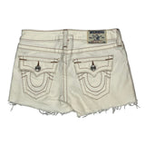 True Religion Mini Denim Shorts - 28W US 2 White Cotton