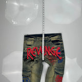 Revenge Graphic Jeans - 34W 30L Multicoloured Cotton