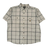 Carhartt Checked Short Sleeve Shirt - 2XL Cream Cotton