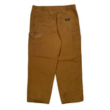 Dakota Grizzly Double Knee Carpenter Trousers - 35W 32L Brown Cotton