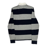 Tommy Hilfiger Striped Rugby Shirt - Medium Grey Cotton