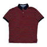 Tommy Hilfiger Striped Polo Shirt - Medium Navy Cotton
