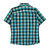Oakley Checked Short Sleeve Shirt - Large Blue Cotton
