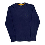 Sleepwear Polo By Ralph Lauren Long Sleeve T-Shirt - Small Navy Cotton