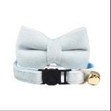 Anypet Small Iced Blue Bow Cat Collar with Safety Buckle, Bell & Durable Adjustable Strap – Stylish Comfortable Pet Accessory for Cats